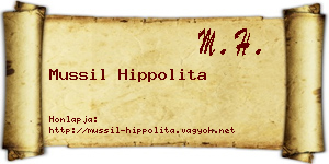 Mussil Hippolita névjegykártya